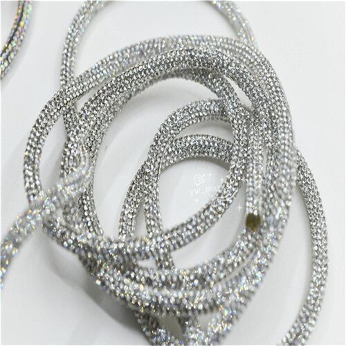 5 yards Crystal strass Glanzende Glitter Touw chain Bridal Applique Voor Sieraden Maken: crystal