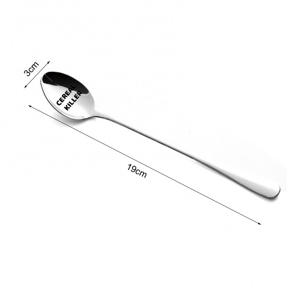 Stainless Steel Spoon Letter Engraved Fruit Family Dinner Supplies Family Dinner Supplies