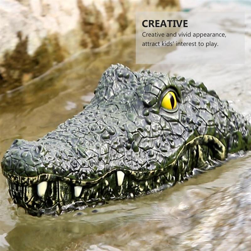 RC Boat Simulation Crocodile Head 2.4G Remote Control Joke Alligator Decoy Electric Toys Summer Water Spoof Toys