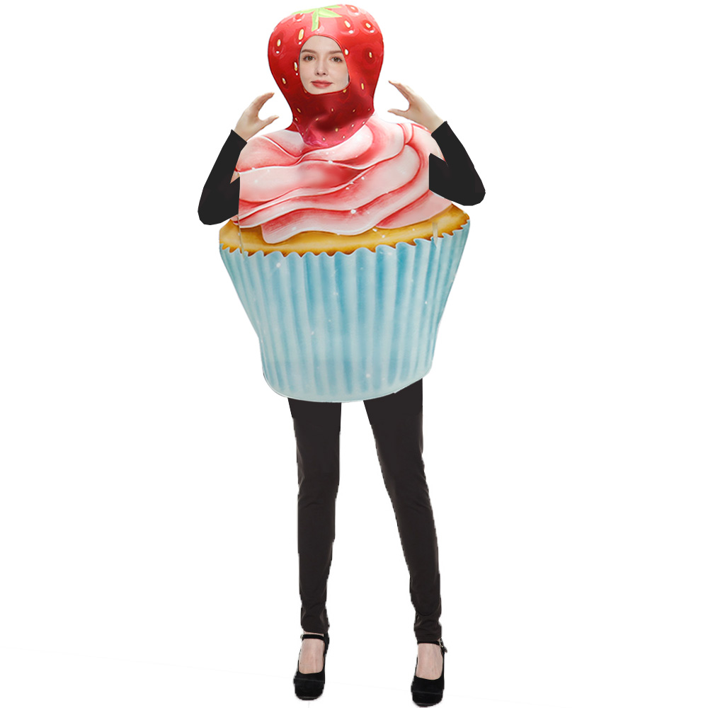 Costumi di halloween per donne divertenti cibo delizioso abbigliamento cosplay abbigliamento accessori per festa di compleanno torta costume