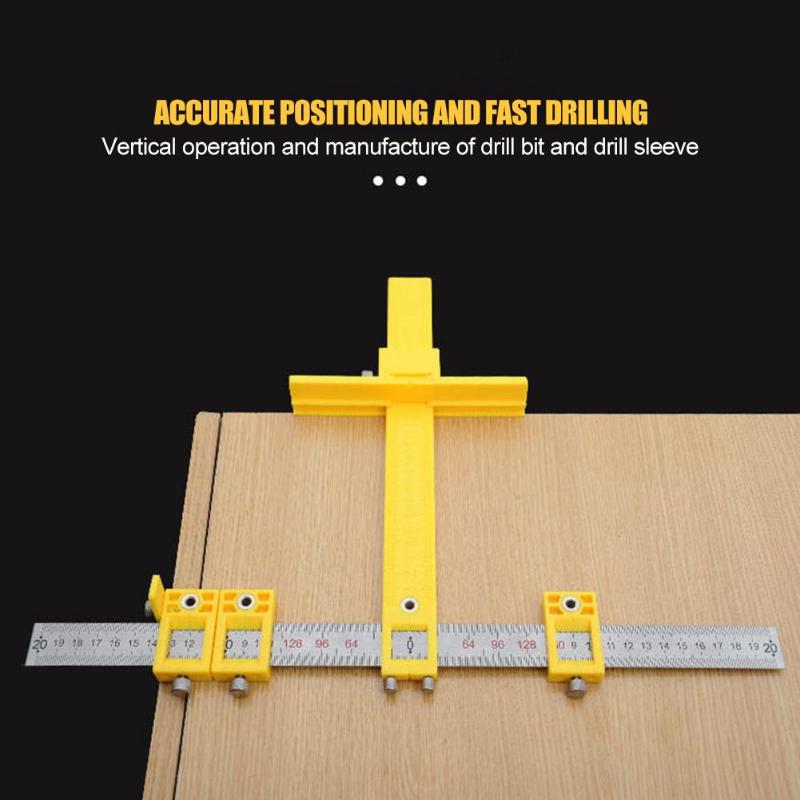Detachable Hole Punch Jig Tool Center Drill Bit Guide Set Sleeve Cabinet Hardware Locator Wood Drilling Woodworking Tool