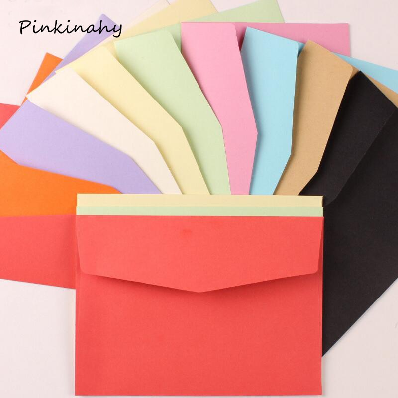 100 pcs/lot bonbons/papier Kraft 10 enveloppes vierges de couleur 118x82mm enveloppes de carte bancaire cartes de voeux Mini enveloppes carte de membre