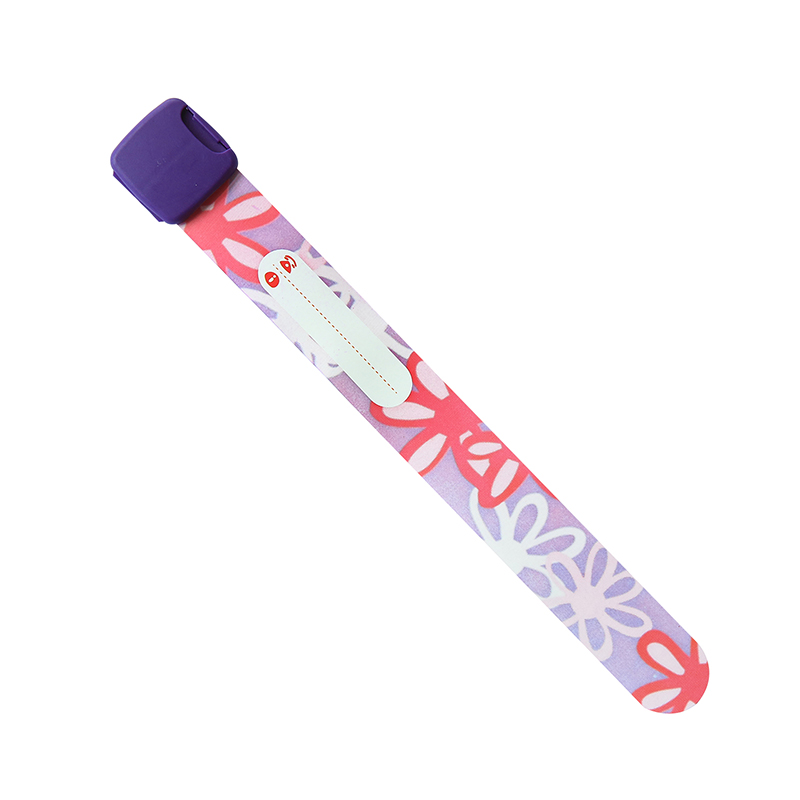 QiQiWu Kids ID Veiligheid Polsband Armband Kind Baby Herbruikbare Verstelbare Armband polsbandjes Waterdicht PU Kid Kinderen Pols Band: Purple - Flower