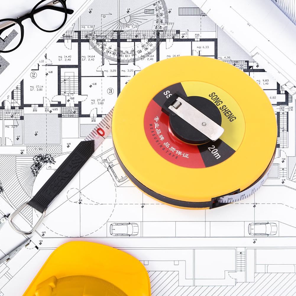 Measuring Ruler Hand Disc Flexible Ruler Measuring Tool Fiber Engineering Measuring Tape Hand Tools for Engineer 10/15/20/30/50m