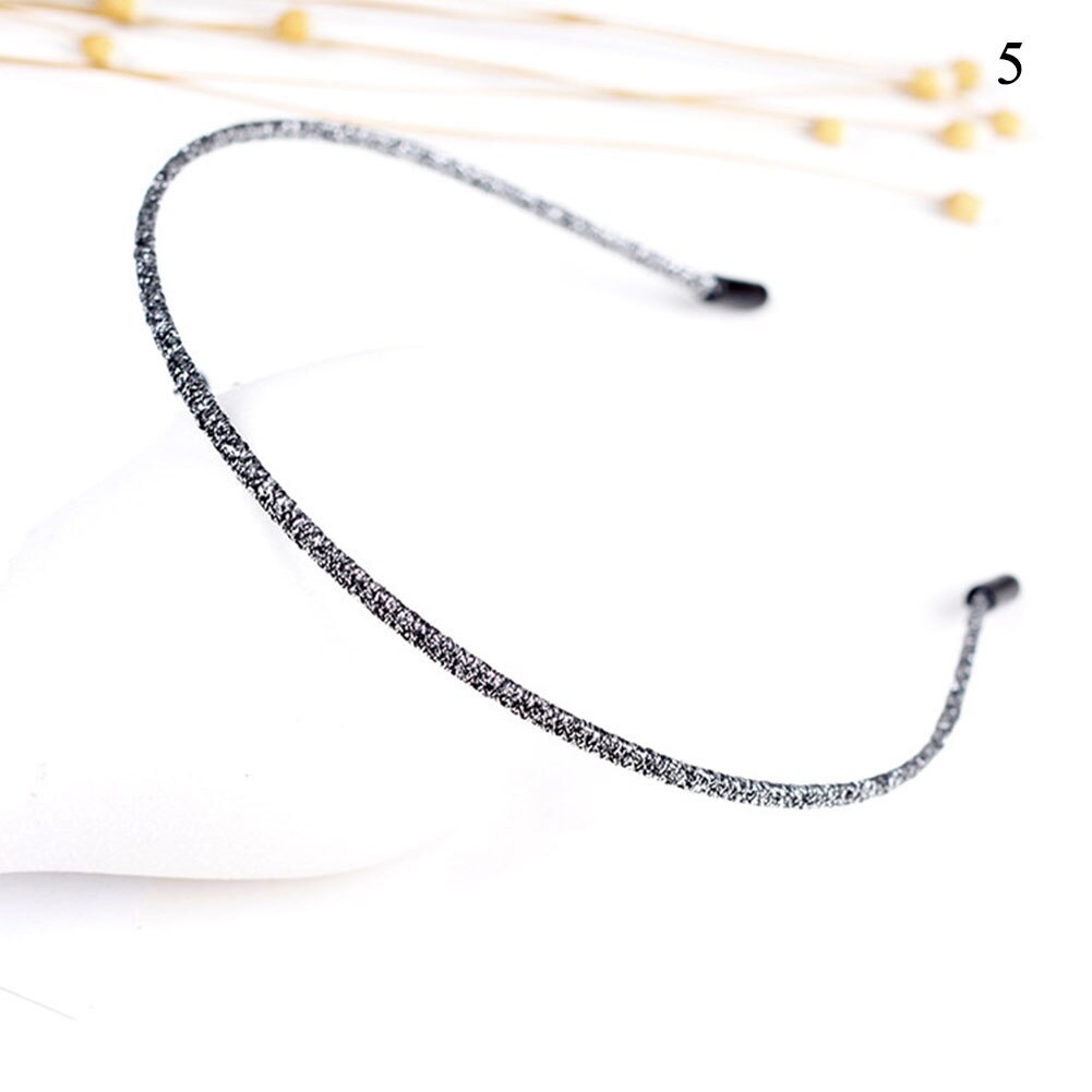 Vrouwen chique super dunne glitter haaraccessoires golvende glanzende metalen kleur hoofdband zomer haarband voor vrouwen en meisjes: 5