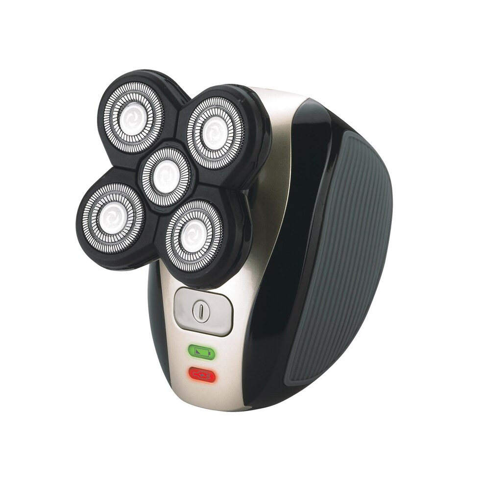 5 en 1 rasoir électrique Rechargeable cinq têtes flottantes rasoirs tondeuse à cheveux nez oreille tondeuse à cheveux hommes brosse de nettoyage du visage: Black