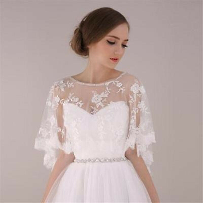 Dentelle mariée boléro veste pour mariage Bridemaids robes soirée manteau court enveloppe