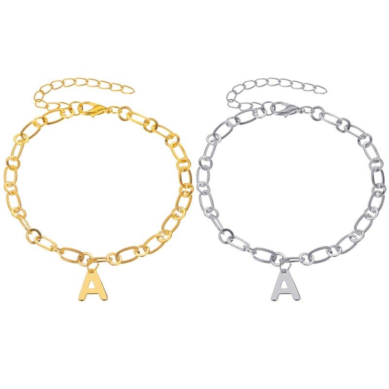 Crystal Letter Anklets Bracelet for Women An Alphabet Anklets Female Gold Color Leg Foot Chain Boho Jewelry
