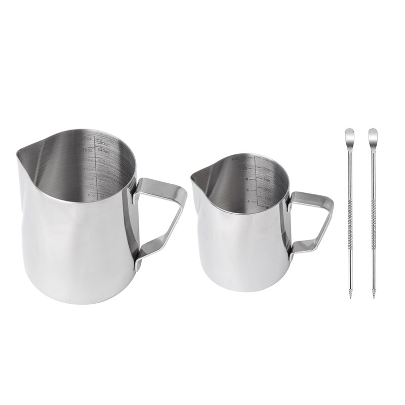 Pichet à Mousse De Lait En Aluminium 1L - Pour Art Latte Et Expresso - Résistant à La Chaleur, Bec Verseur Précis - 4