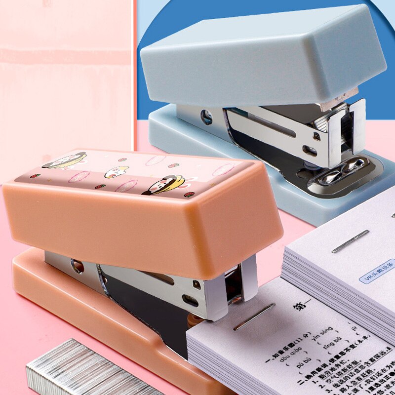 Bear Mini Stapler Set with 400pcs Staples Kawaii Astronaut Paper Binder Stationery Office Binding Tools School Supplies