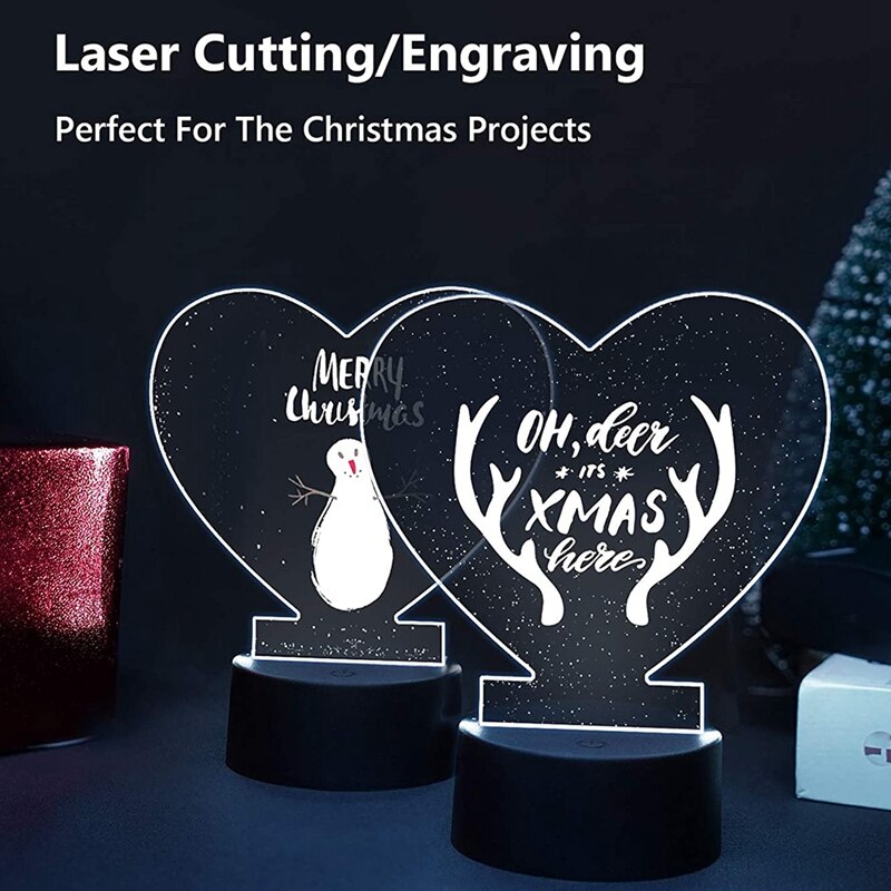 2mm Acrylic Sheet with Double Sided Protective for LED Light Base Signs DIY Display Projects Craft 6 Pieces ,(Heart)