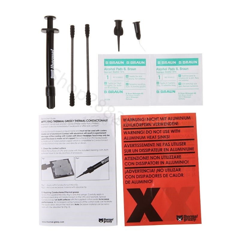 1G Thermische Grizzly Conductonaut Videokaart Cpu Gpu Cooling Vloeibare Metalen Thermische Compound Cooler Fan Koelpasta 73 W/Mk
