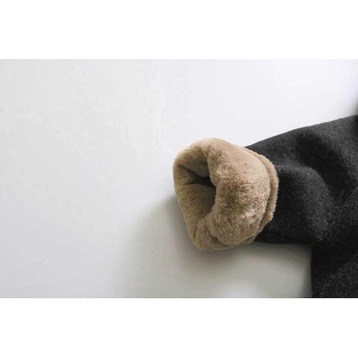 WLG meninos casacos de lã de inverno crianças de espessura de veludo com capuz estilo longo outerwear bebê menino moda roupas quentes