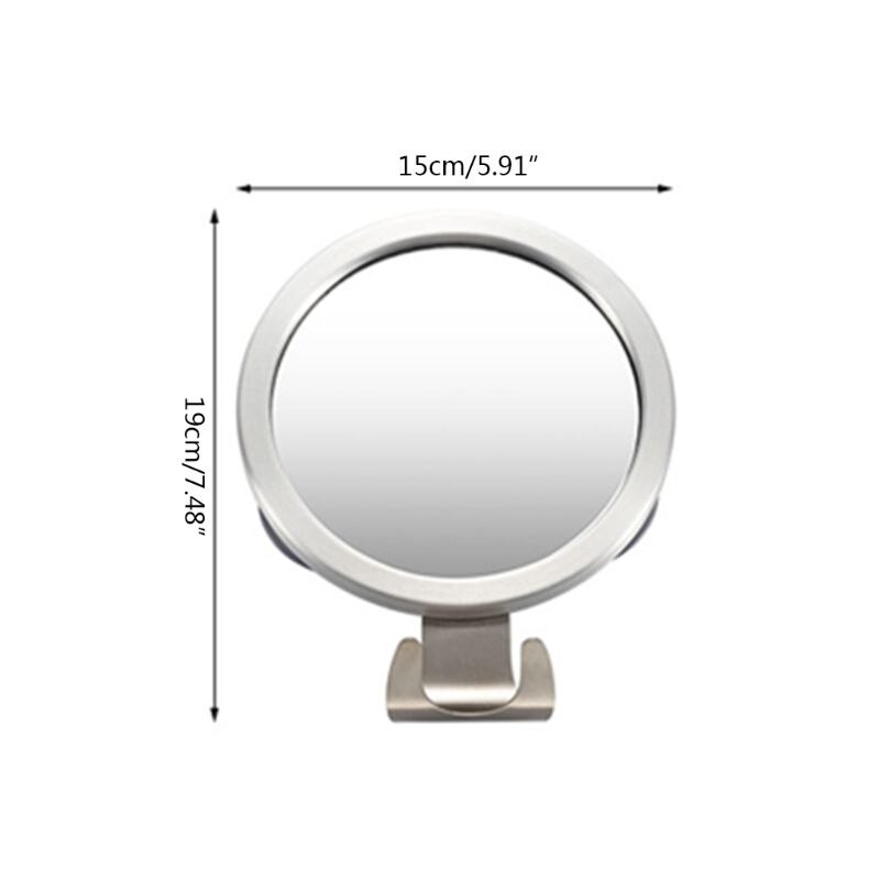 Stainless Steel Anti Fog Shower Mirror Shaving Makeup Mirrors Bathroom Supplies with Suction Cup
