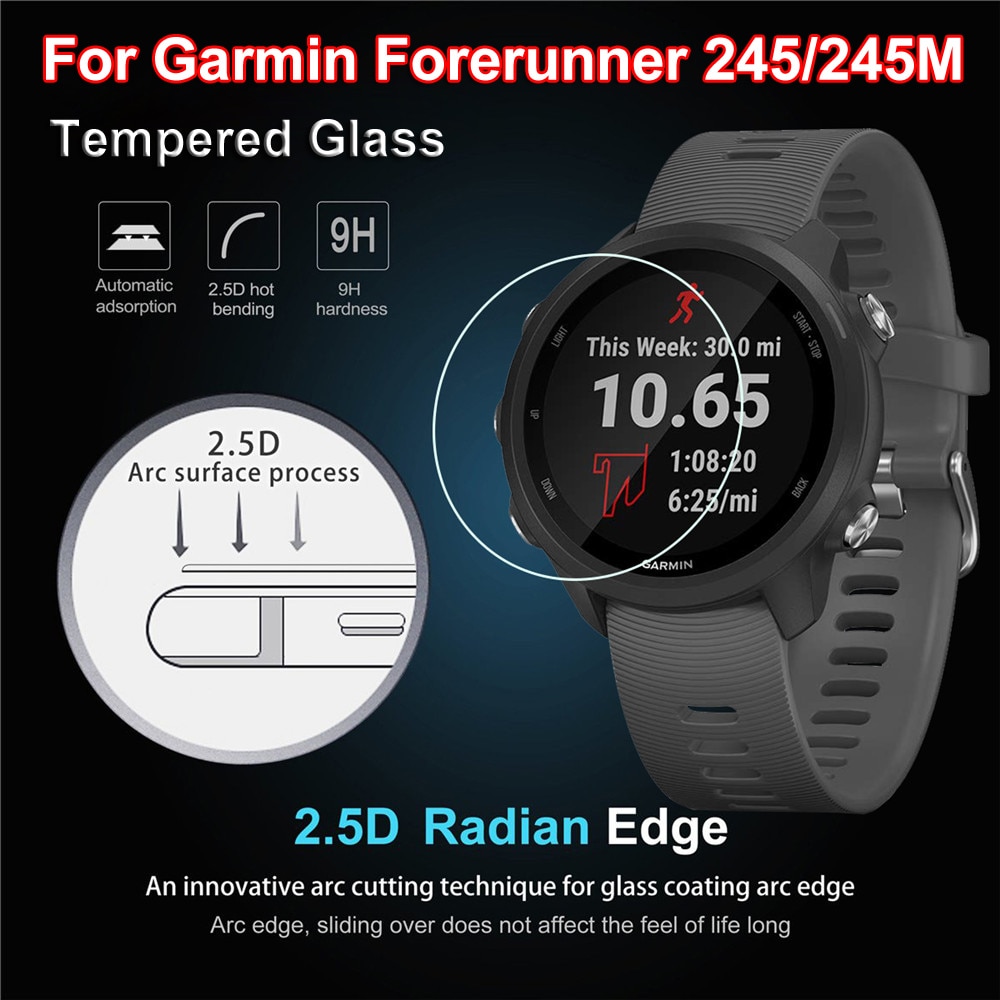 2Pcs Gehard Glas Screen Protector Voor Garmin Forerunner 245 9H 2.5D Ultra Clear Dunne Screen Protector Film