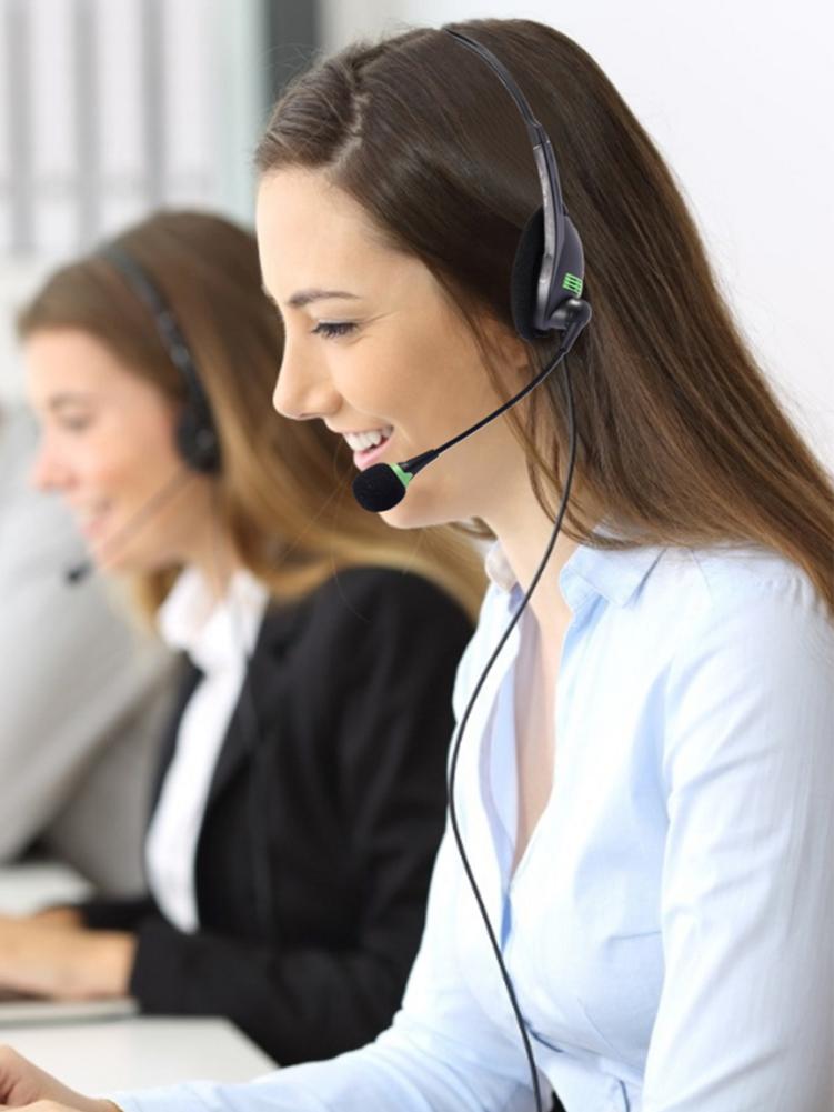 ! USB Headset Comfortable Lightweight Wired Business Headphones with Noise Cancelling Microphone