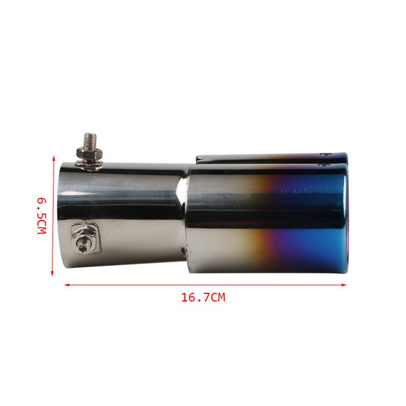 63Mm Auto Styling Uitlaten Uitlaat Staart Keel Pijp Tip Platte Universele Rechte Rvs Dual Outlet Uitlaat