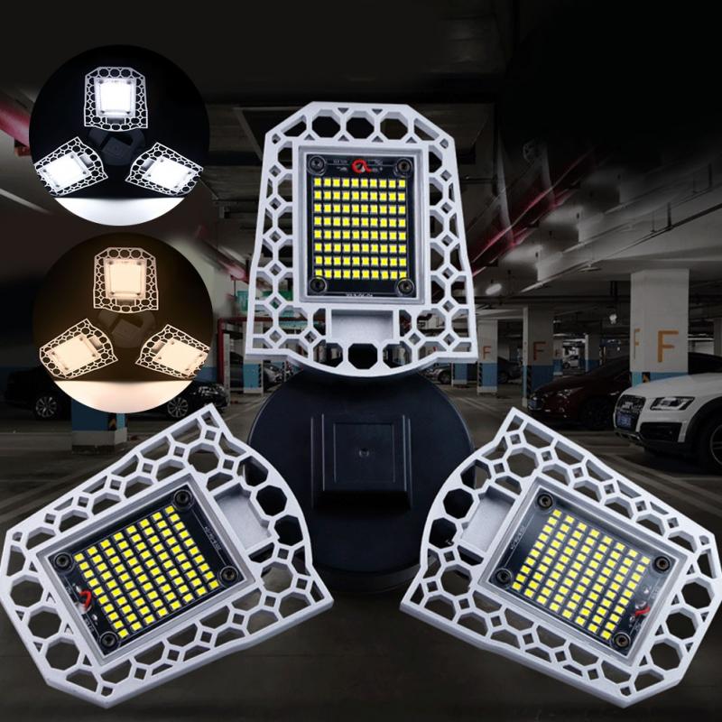 360-degree LED Garage Ceiling Lights Flush Mount Deformable Lamp 85% Energy Save High Brightness Ideal For Workshops Mines Barns