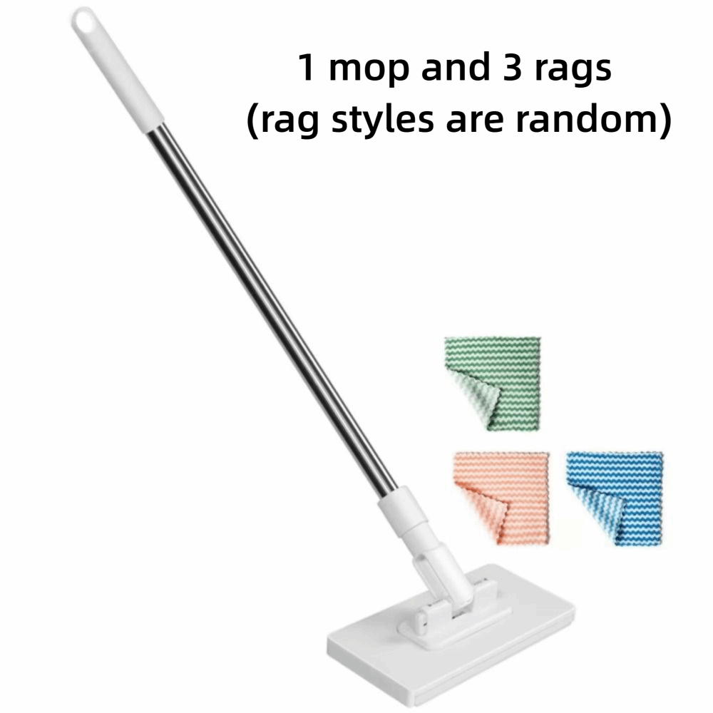 met 3 herbruikbare doeken Handsfree mop 360 ° Draaiende kop klem automatische mop clip lui mop vloerreiniging: Blauw