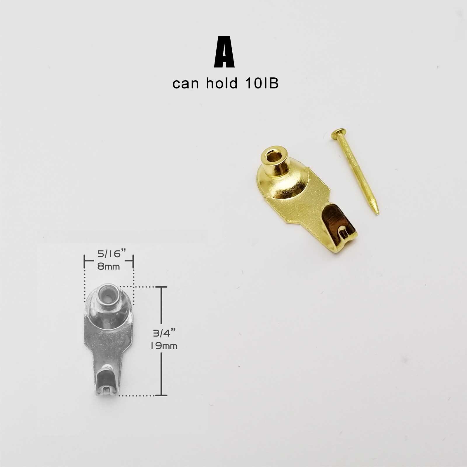 5Pcs 10 20 30 50 100IB Hoge Sterkte Stalen Metalen Foto Foto Olieverf Frame Spiegel Klok Haak Hanger hard Hout Effen Muur: A can hold 10IB