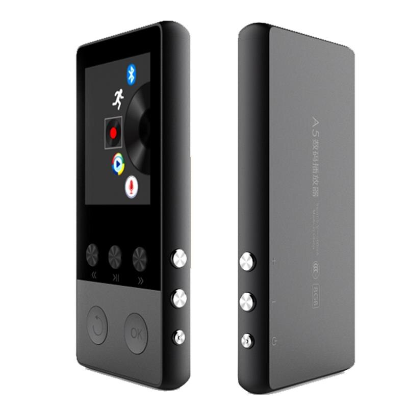 Bluetooth Metal Mp3 Player Built-In 8G Hifi Lossless Music With Peeter And Loud Speaker(Black)