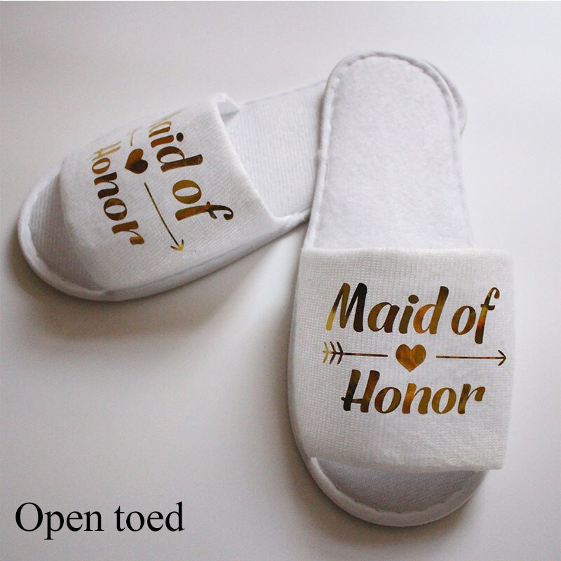 Gast Hotel Slippers Bruiloft Feest Bruidsmeisje Bruidsmeisje Slipper Hotel Reizen Spa Schoenen Gold Glitter Brief Flip Flop: 3