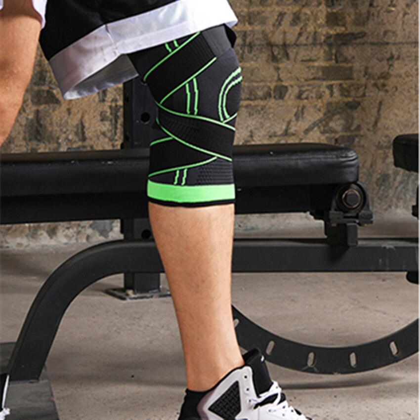 Ginocchiere elastiche 1 PC Nylon sport Fitness ginocchiera attrezzi Fitness Patella Brace Running basket pallavolo supporto
