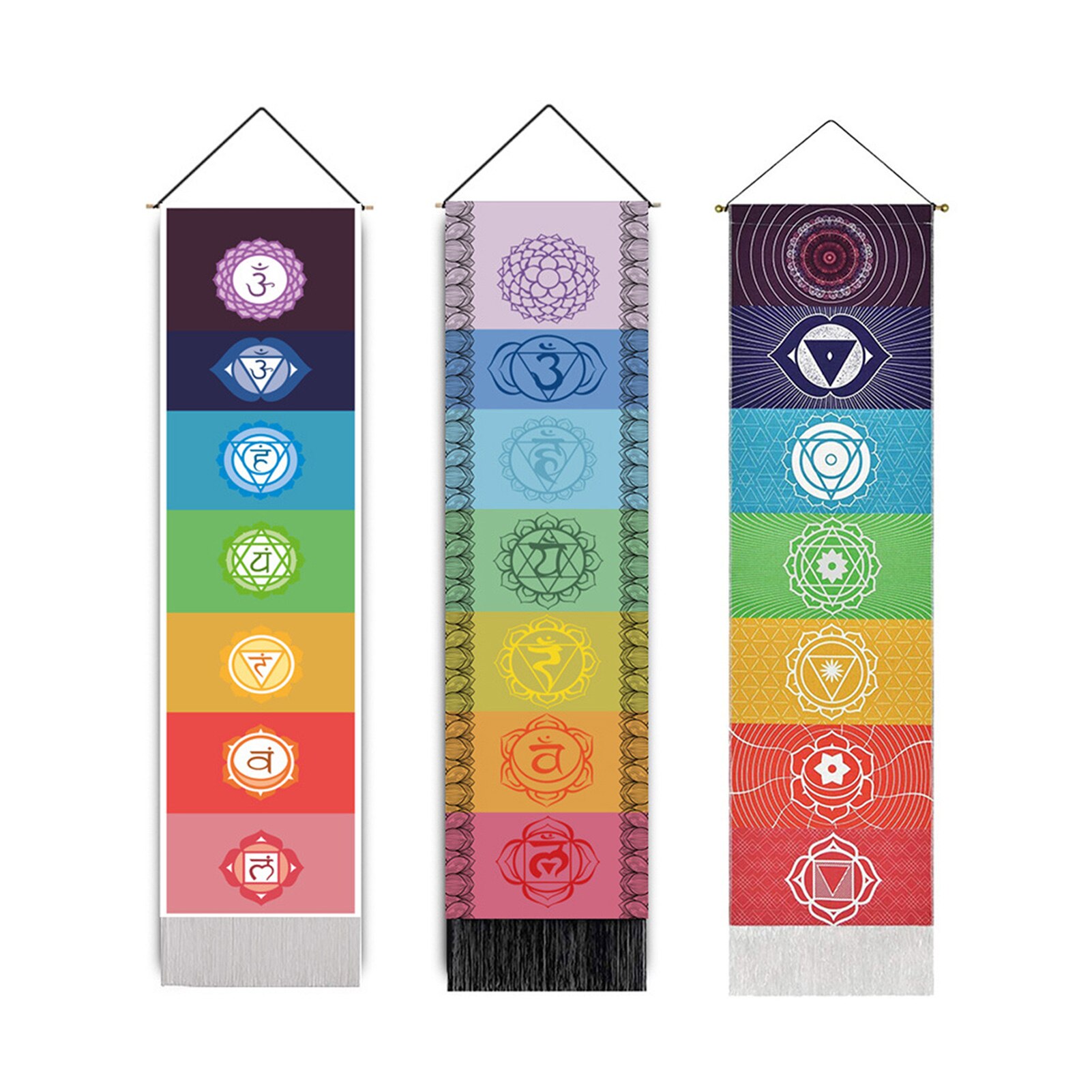 Tapiz de Mandala de 7 Chakras, cartel de meditación de Yoga, decoración de pared, pintura para decoración del hogar, arte de pared