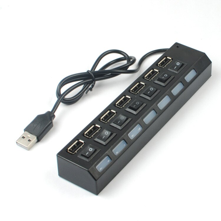 7 Ports High Speed USB Hub 4.0 Hub USB On/Off Switch Portable USB Splitter Peripherals Accessories For Computer