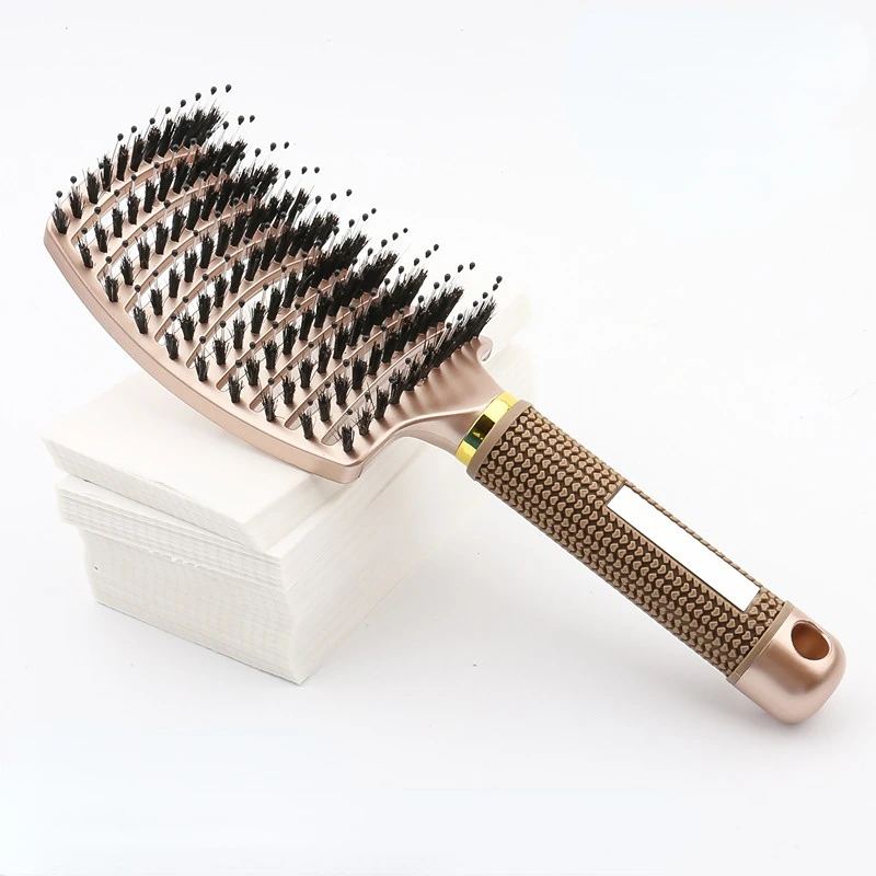 1 Uds. Cepillo de pelo Original, peine mágico para el cabello, cepillo para desenredar el cabello, peine para masaje de piojos, salón de peluquería enredado para mujeres: Oro