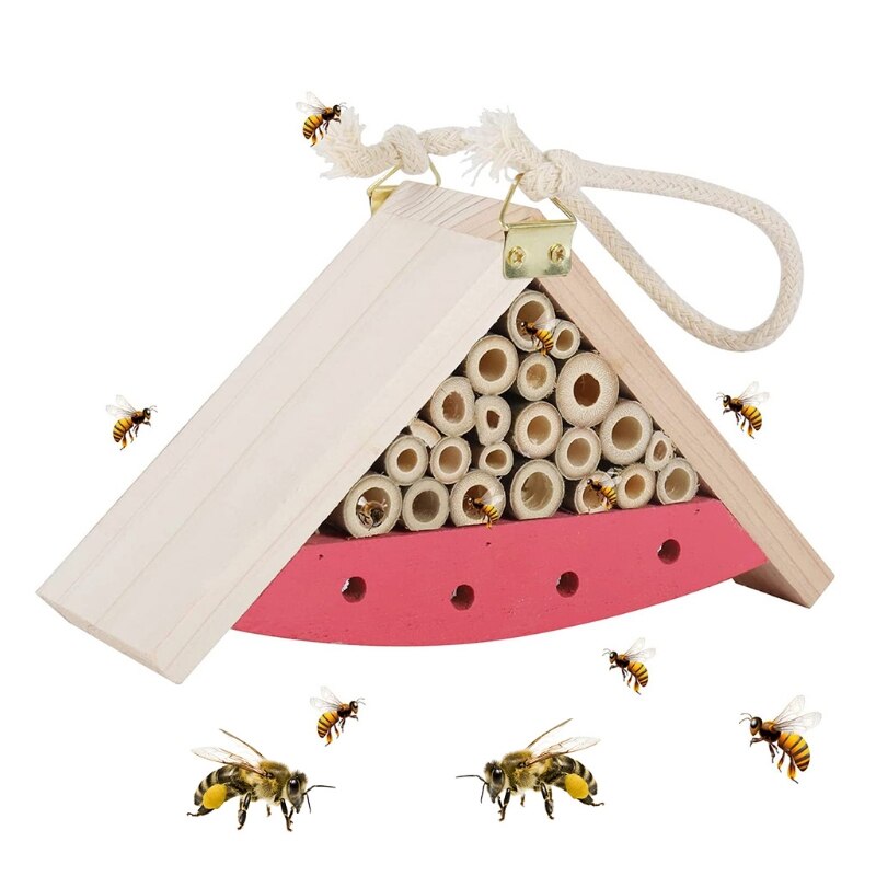 Insect Wooden Hotel Hand-made Bugs Hanging Garden House Perfect Natural Wood Home for Ladybugs Mason Bees Butterflies