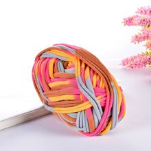 Ovillo grueso de cinta de tela suave y grueso, hilo de ganchillo tejido a mano para manualidades, cesta de alfombra hecha a mano, 100g