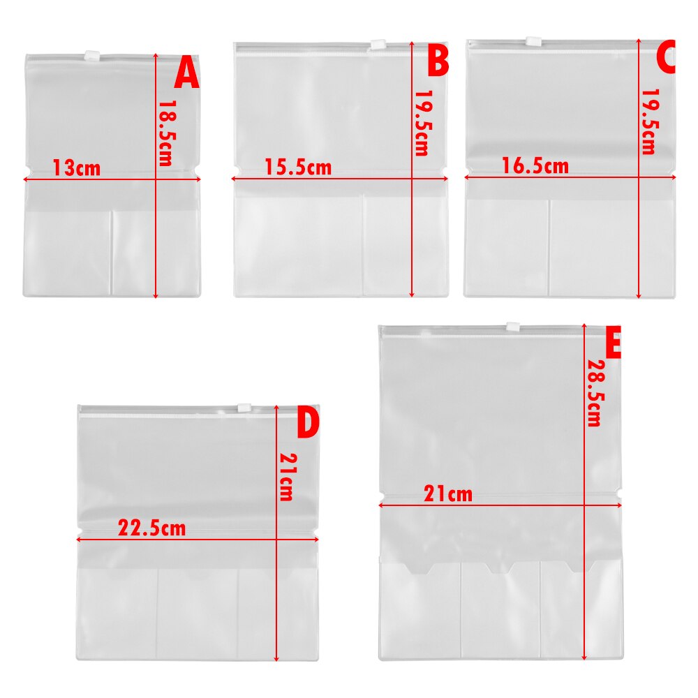 1PC PVC Rits Pocket Map losbladige Opslag Zakjes Kaart Tas Travel Journal Paspoort Organizer Hersluitbare Bestand opslag