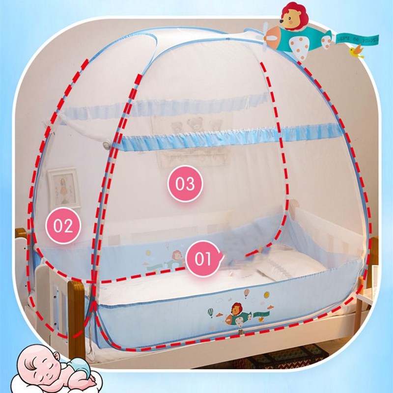 Wieg Klamboe Cartoon Opvouwbare Draagbare Outdoor Camping Tent Voor Peuter Baby Baby Klamboe Luifel 3 Deuren