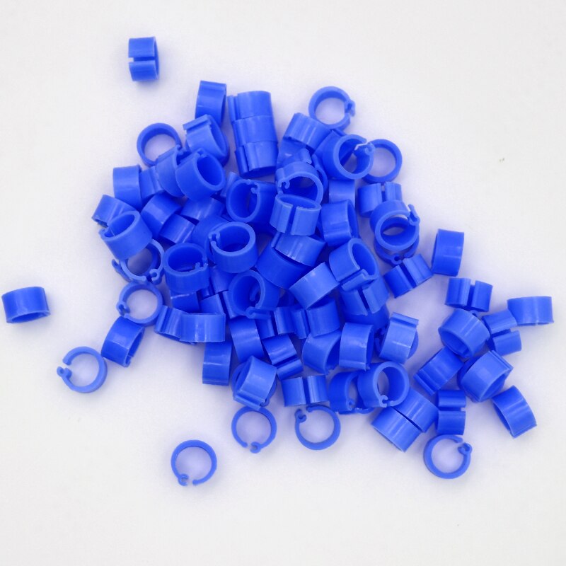 Anillos de plástico para pies de palomas y codorniz, suministros para aves pequeñas, 10 colores, piezas, 100: Morado