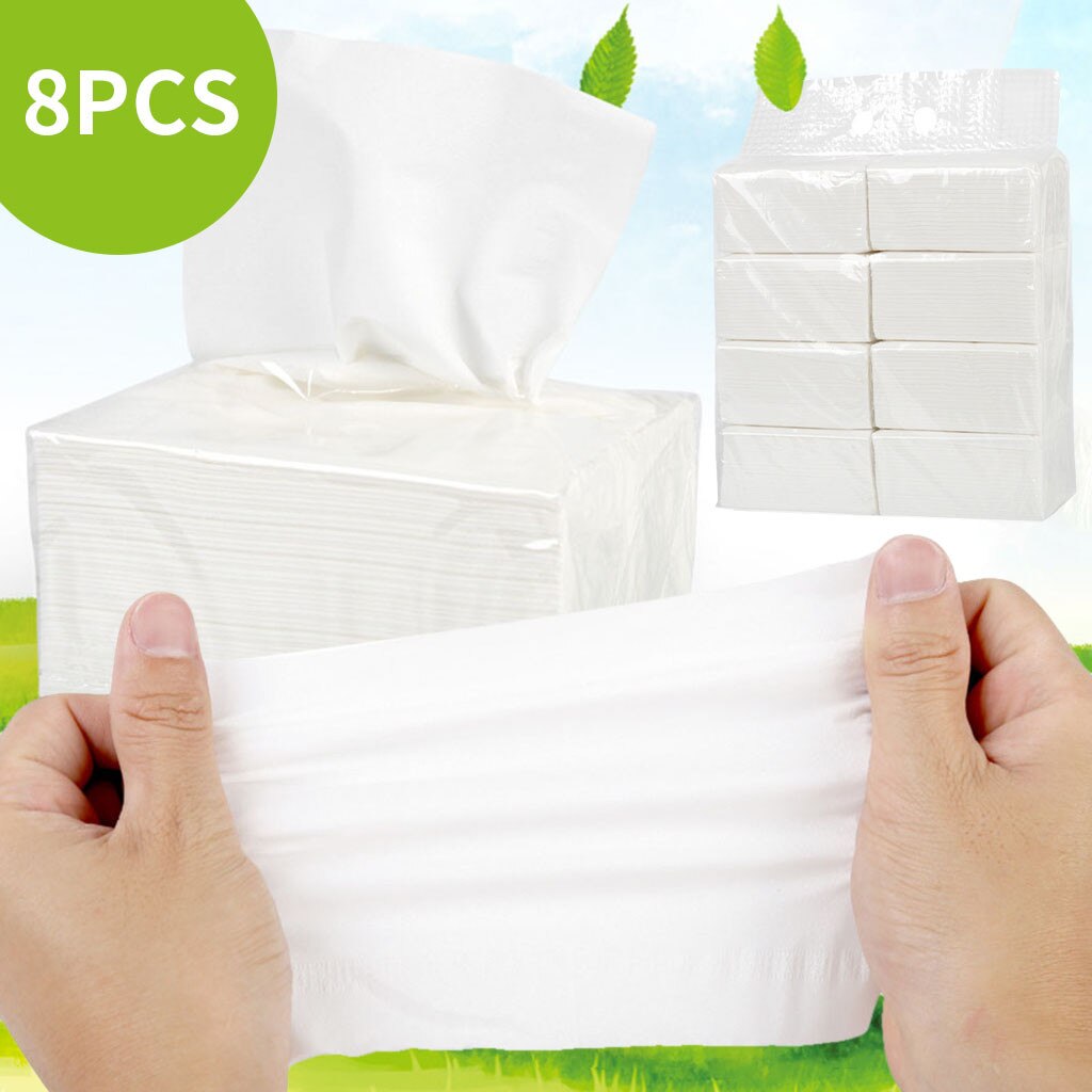8 Stuks Papieren Handdoeken Huishoudelijke Servetten Toiletpapier Handdoeken Facial Weefsels 135 Sheets Servetten Pompen Huishouden Verpakking