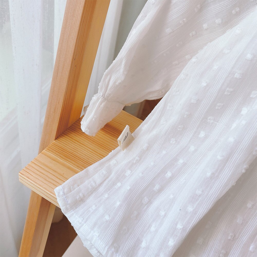 Blusas y Tops para niñas de otoño Amya , blusas blancas de encaje de Color sólido de princesa para niña bebé, Tops de manga larga, ropa para niños de cumpleaños