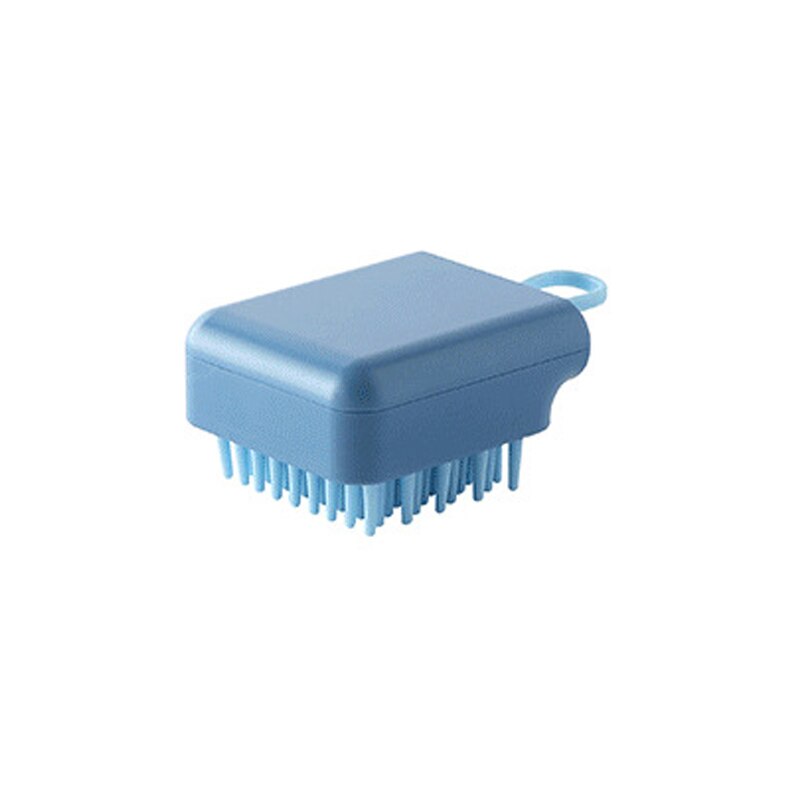 Pet Dog Bath Brush Comb Silicone SPA Shampoo Massage Brush Shower Hair Removal Comb For Dogs Cats Cleaning Grooming Tool: blue