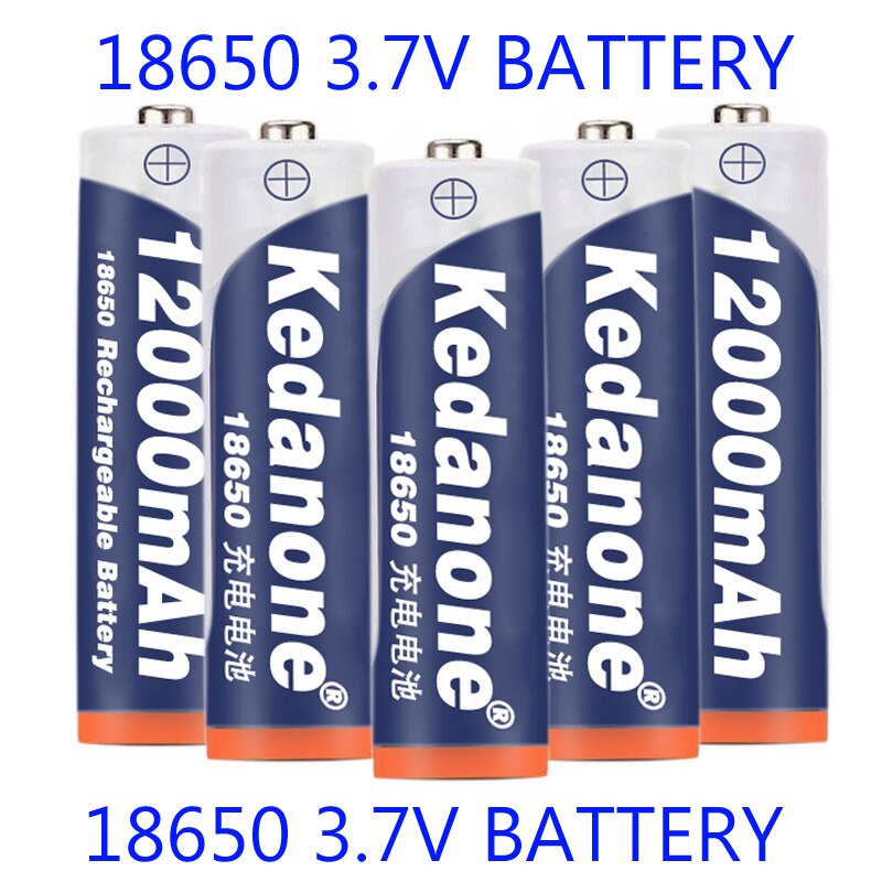Wiederaufladbarer 18650- zellen-akku 18650 3.7v mah kapazität (li-ionen 12000 für taschenlampen