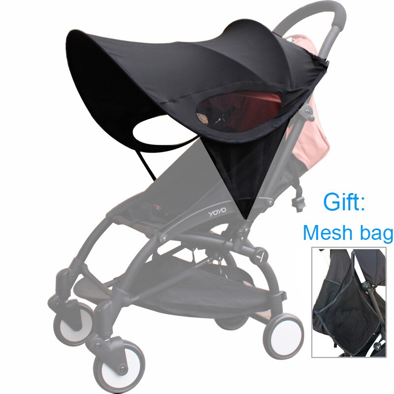Op maat gemaakte kinderwagen accessoires zonnescherm zonneklep kap uv-hoes zonnescherm uitschuifbaar voor bugaboo bee 5 bee 3: Zwart