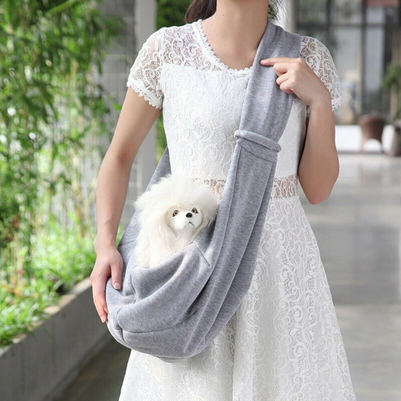 Mascota perro cachorro algodón Sling Carry Pack mochila portador viaje Bolso grande de hombro