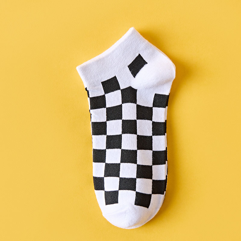 Women Socks Checkboard Harajuku Street Black White Squares Pattern Plaid Novelty Skateboard Funny Cotton Socks For Girl: Turquoise