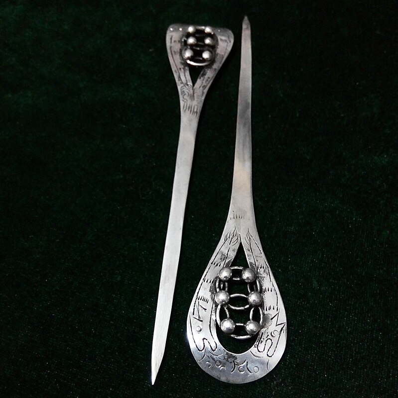 - handgemaakte miao zilveren thee klassieke vrouwelijke naald haarspeld stap schud kwast zilveren pu'er thee naald