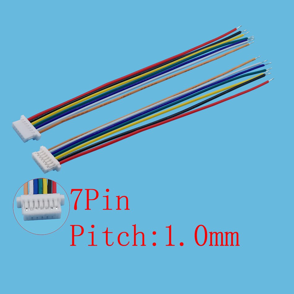 5Pcs Jst Sh 1.0Mm 1.0 Vrouwelijke Enkele Plug Draad Kabel Connector Lengte 10Cm 28AWG Kabel: 7Pin