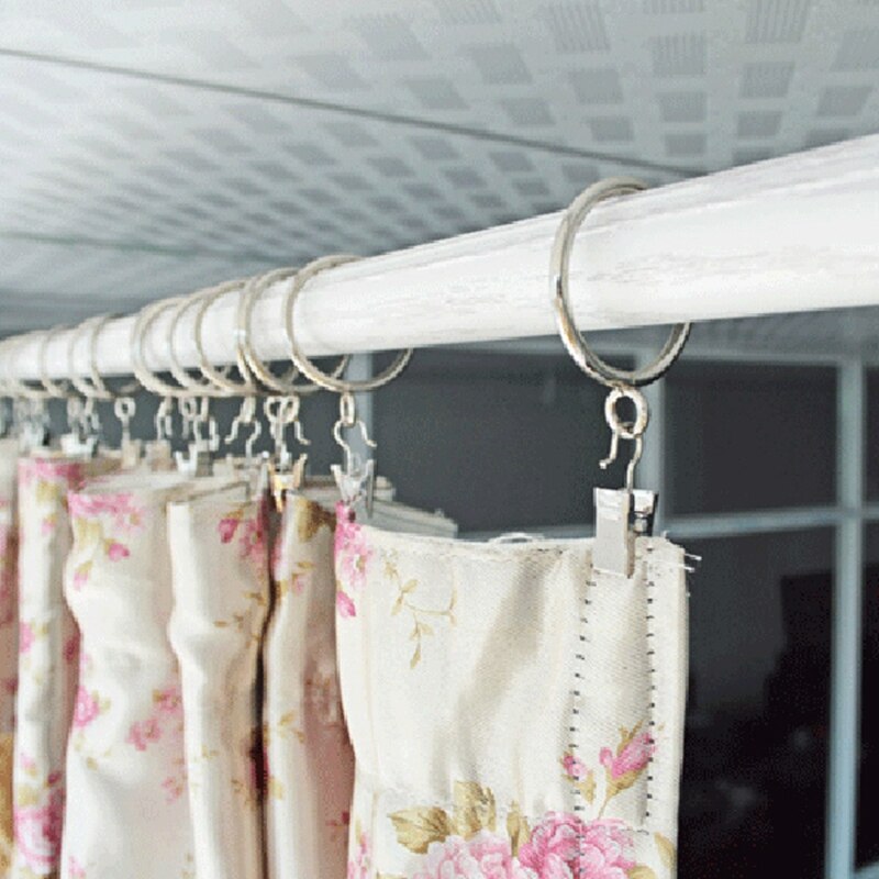 30 st 45mm inre diameter metalldraperi ögla ringar & 25 st rostfritt stål draperi gardin 4 stift krok , 7cm längd