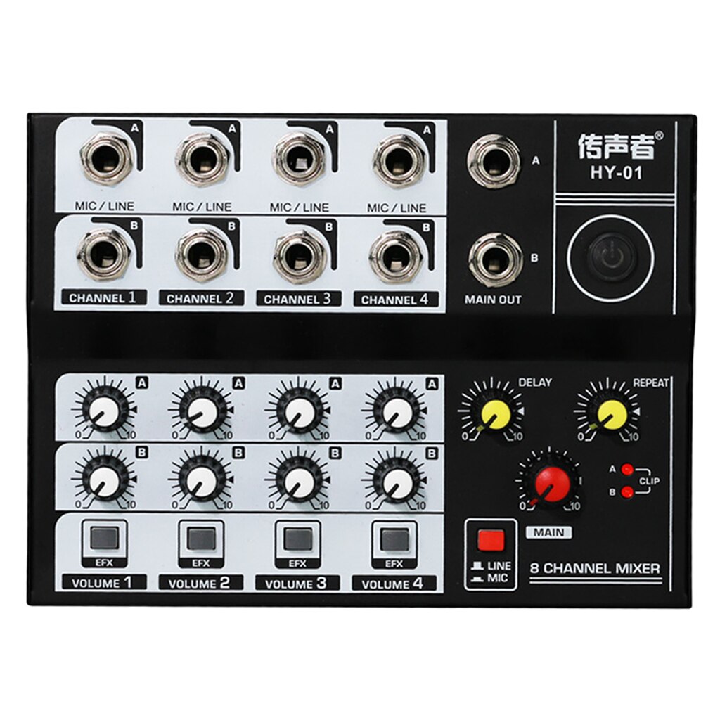 4V 8 Channel Karaoke Audio Mixer KTV Bluetooth Audio Sound Mixer Console