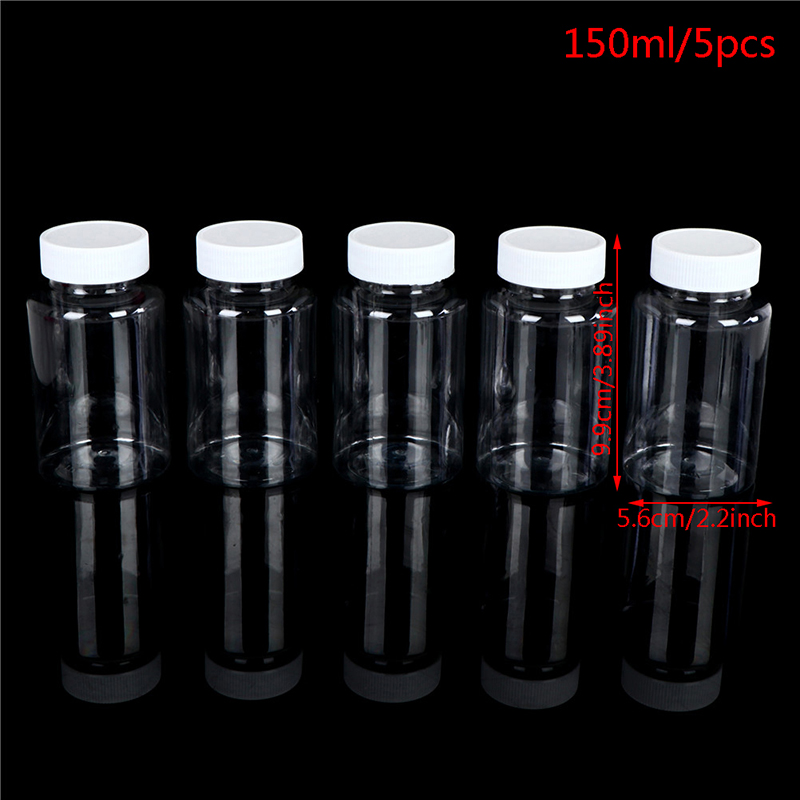 5Pcs Hervulbare Flessen 15Ml/20Ml/30Ml/50Ml/100Ml/150ml/200Ml Plastic Pet Clear Lege Seal Flessen Container: plum