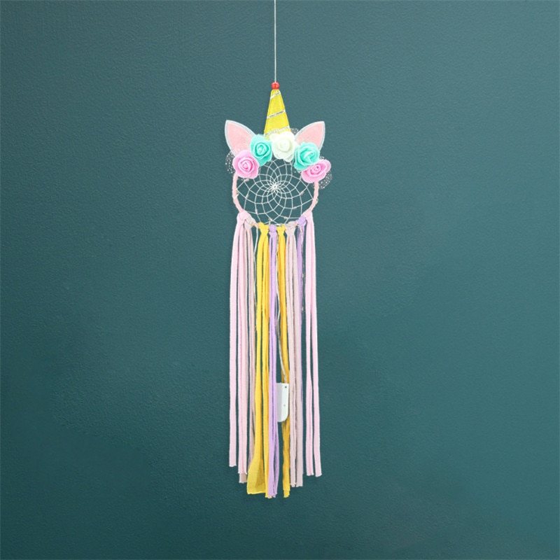 1 sztuk jednorożec łapacz snów dziewczyna sypialnia akcesoria ścienne dekoracje robić domu niemowlę prysznic ślub Favor impreza jednorożec Christmas prezent-B