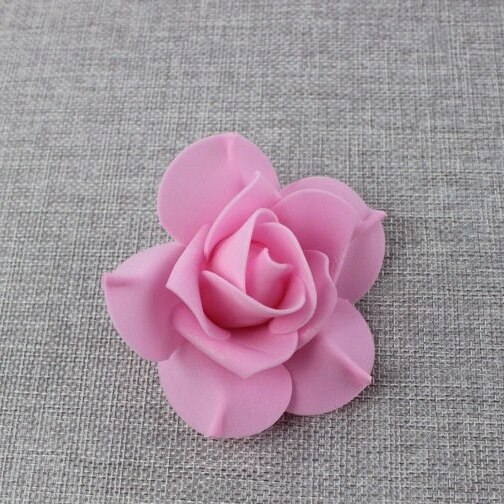 50 stk 8cm kunstige enkeltfarvede skum pentagon roser til bryllups hånd gør pe blomsterhoveder kyseboller festdekoration