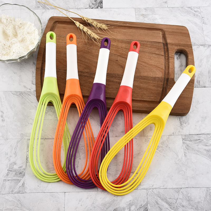 Schneebesen Multifunktionale rotierend Manuelle Schneebesen Rührgerät Mini Kunststoff Küche Ei Schneebesen Backen Werkzeug Silikon Umweltfreundliche